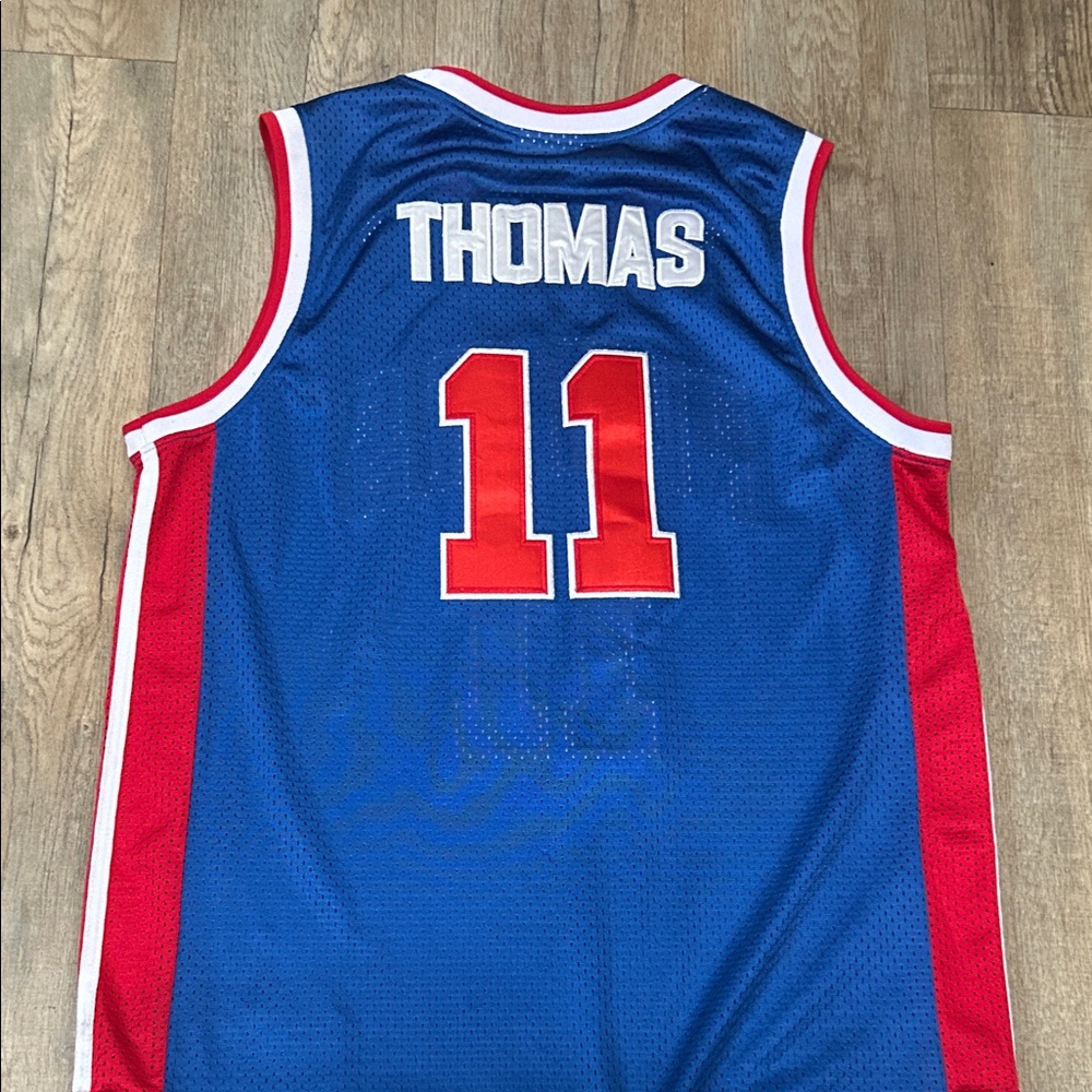 Adidas Pistons Blue and Red Basketball Jersey - Picture 5 of 5